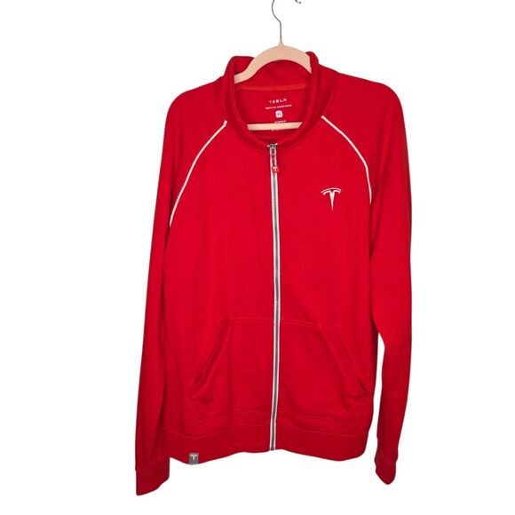 Tesla Motors Official Corporate Merchandise Red Full-Zip Jacket Sweatshirt XL